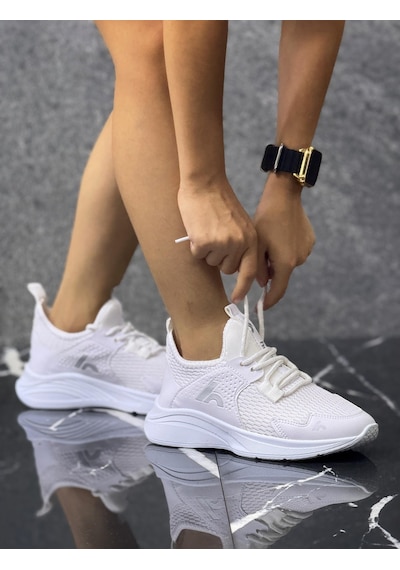 Bağcıklı Unisex Çocuk Spor Ayakkabısı-beyaz-325 Beyaz