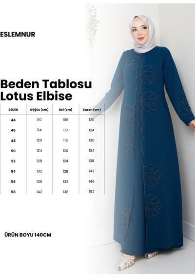 Eslemnur Lotus Çiçek Taşlı Büyük Beden Anne Elbisesi Mürdüm