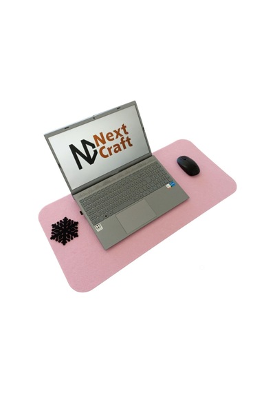 Keçe Bilgisayar Mouse Pedi Masa Üstü Düzenleyici Mat 70x32 Cm Pembe Açık