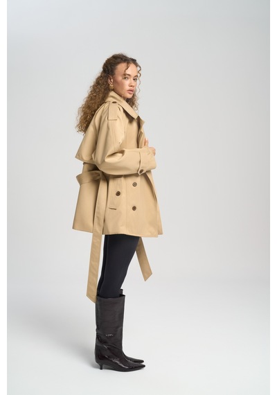 Mai Collection Mai Studios Co. Tyra Camel Kemerli Kısa Trençkot CAMEL