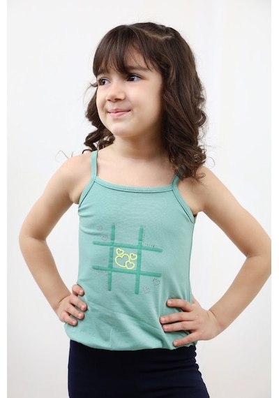 Toontoy Kız Bebek Baskılı Atlet Yeşil