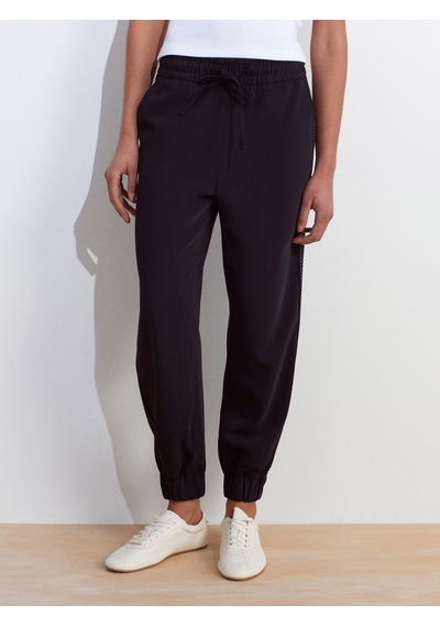 Dilvin 71608 Manşetli Jogger Pantolon-siyah Siyah