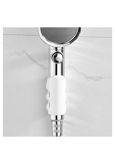 7 Vantuzlu Su Geçirmeyen Kancalı Banyo Duş Başlığı Askı Tutucu Silikon Güçlü Vakum Aparatı Beyaz