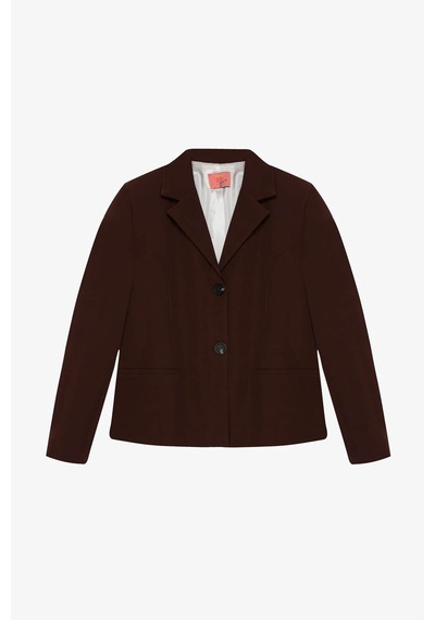 Quzu Çift Düğmeli Dikiş Detaylı Kahverengi Kadın Blazer Ceket Ckt00882 Kahverengi