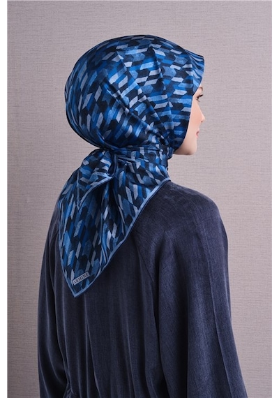 Armine Saf İpek Sura Eşarp 9623d 85 Koyu Lacivert Siyah
