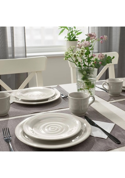 16 Parça Sandskädda Yemek Takımı 4 Kişilik Meridyendukkan Toprak Ton Bej Renk Rustik Set-stoneware