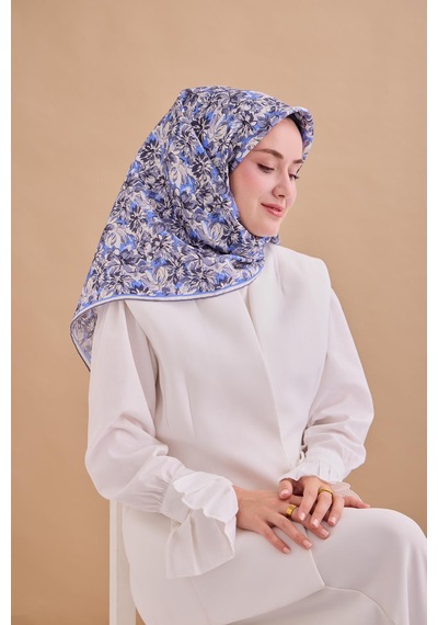 Silk Home Twill İpek Eşarp 11477-54 Ekru, Antrasit, Metalik Gri, Gümüş, Mavi