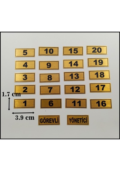 Posta Kutusu Numarası 3,9 Cm X 1,7 Cm 1-20 Adet Yapışkanlı Numara