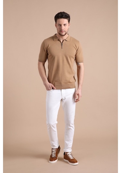 Ferraro Camel Polo Yaka Fermuarlı Erkek Pamuk Triko T-Shirt-Kahverengi (417942840) Kahverengi Ferraro Camel Polo Yaka Fermuarlı Erkek Pamuk Triko T-Shirt-Kahverengi (417942840) Kahverengi