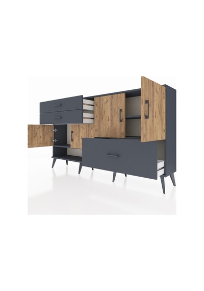 Arges Konsol 3 Raflı 3 Çekmeceli 4 Kapaklı 176x30x99 Antrasit-çam Antrasit-çam/antrasit Arges Konsol 3 Raflı 3 Çekmeceli 4 Kapaklı 176x30x99 Antrasit-çam Antrasit-çam/antrasit