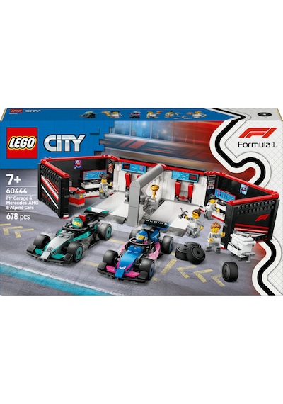 LEGO® City F1® Garajı ve Mercedes-AMG ve Alpine Arabaları 60444 -7 Yaş ve Üzeri Çocuklar için Yarış Arabası İçeren Oyuncak Yapım Seti(678P)