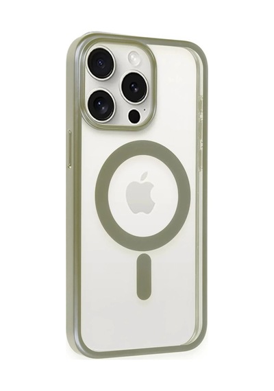 Apple iPhone Uyumlu  15 Pro Uyumlu Kılıf Erozi Magsafe Kapak - Gri