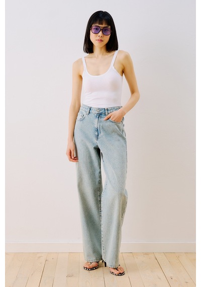 Manuka Çizgili Denim Straıght Pantolon Açık Mavi Ss26pnt00025-03