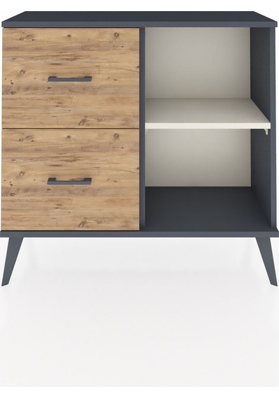 Arges Şifonyer Tek Raflı 2 Çekmeceli 88x30x80 Antrasit-aytaşı/çam Aytaşı/çam Arges Şifonyer Tek Raflı 2 Çekmeceli 88x30x80 Antrasit-aytaşı/çam Aytaşı/çam
