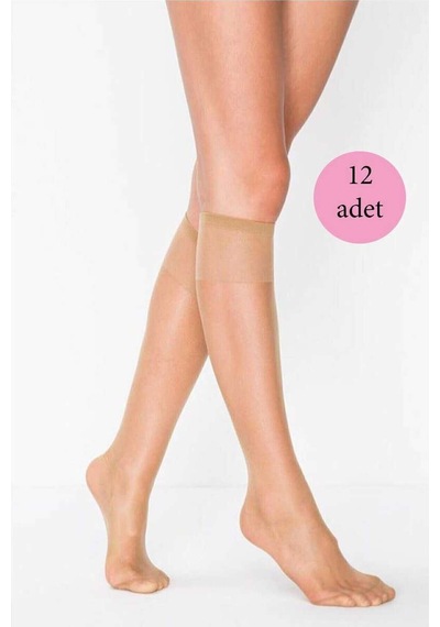 12 Adet Süper Ince 15 Den Mat Pantolon Çorabı Bronz Beden: Standart Diğer