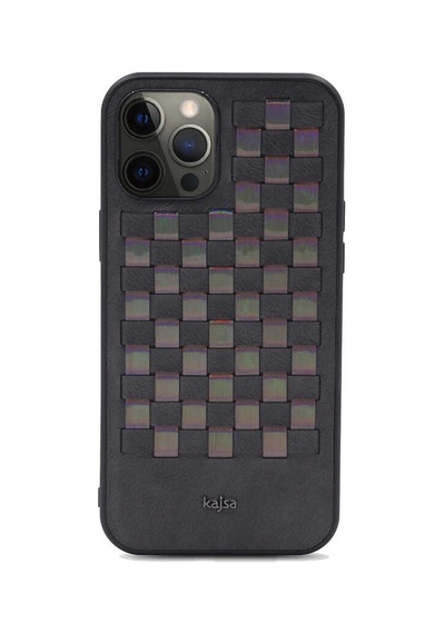 Kajsa Apple Uyumlu iPhone 12 Pro Max Kılıf Kajsa Preppie Serisi Spotlight Woven Kapak ZORE-218985