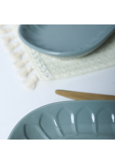 Keramika Yeşil Badem Kayık Tabak 25 Cm 2 Adet 326