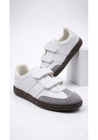 N Moda Cool Kids Retro Tarz Cırtlı Çocuk Spor Ayakkabı Konforlu Ve Şık Günlük Sneaker Beyaz - Beyaz