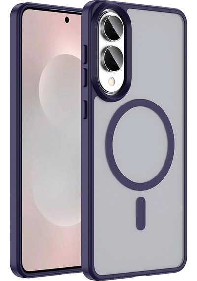 Galaxy Uyumlu S25 Edge Kılıf M-safe Şarj Özellikli Mat Arka Yüzey Mkst Sio Kapak - Koyu Yeşil Yeşil