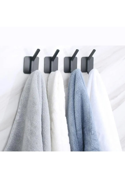 Yapışkanlı Metal Banyo Mutfak Eşya Askılığı-al4618 2 Adet Pembe Siyah