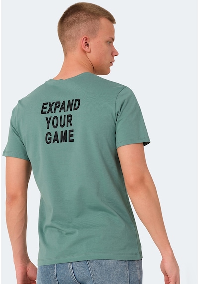 Slazenger VEDA Erkek Baskılı Su Yeşili Tişört