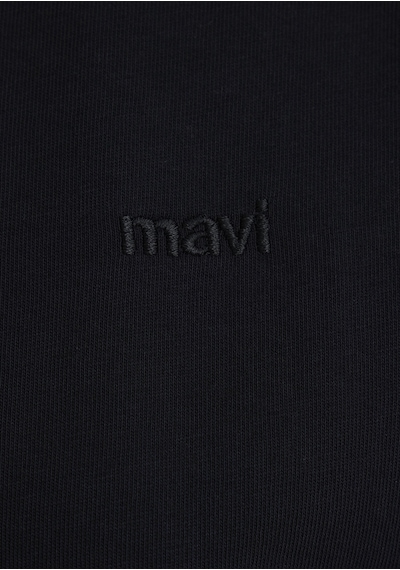 Mavi - Mavi Naskışlı Siyah Basic Tişört 1613225-900 Siyah