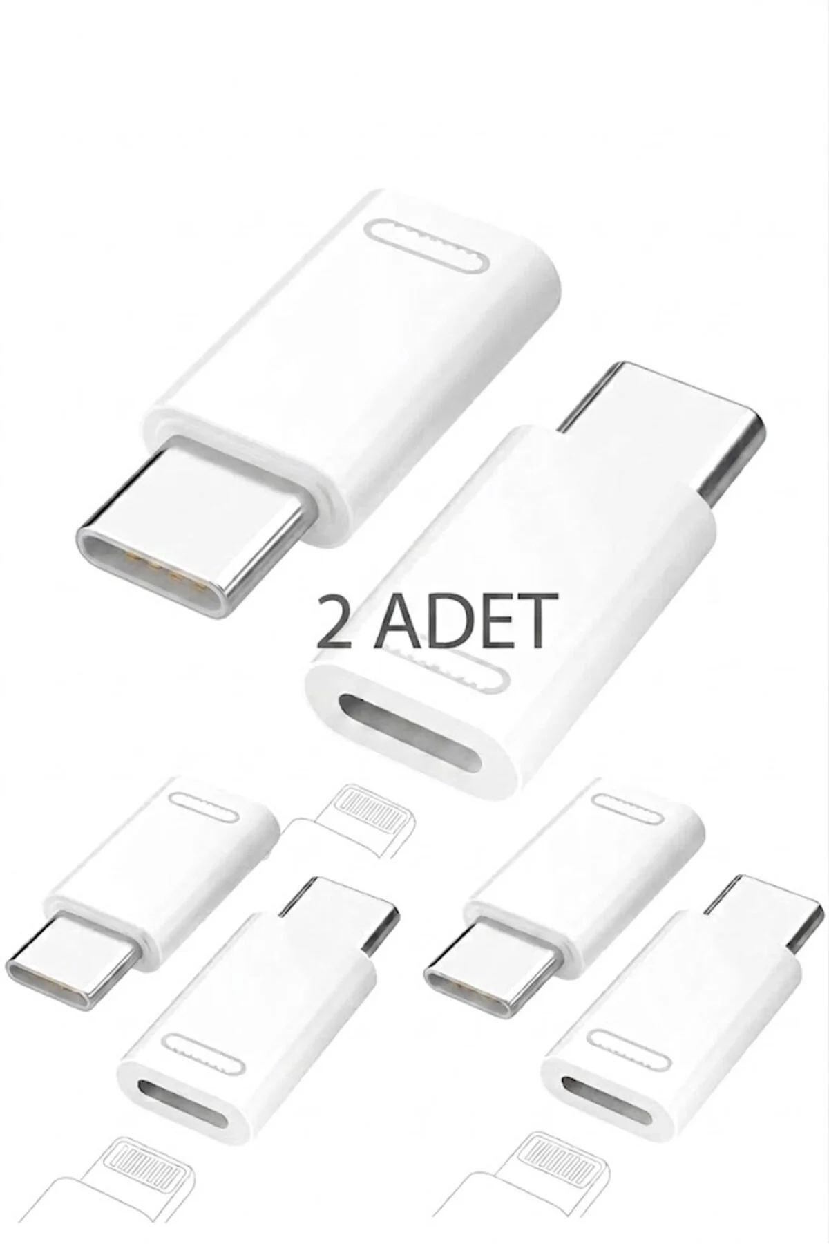 2 Adet Lightning Soketi Usb-c Adaptör, Usb-c Fiş, Lightning Soketi Adaptörü, Lightning İphone 15/15 Pro Max/15 Plus, İpad Pro/air İle Uyumlu Çevirici Dönüştürücü Adaptör Yok