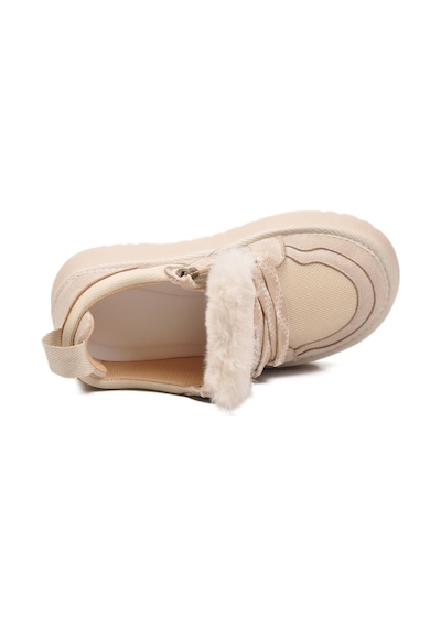 Bej Süet Bağcıklı Unisex Çocuk Spor Ayakkabı 412445 F Bej