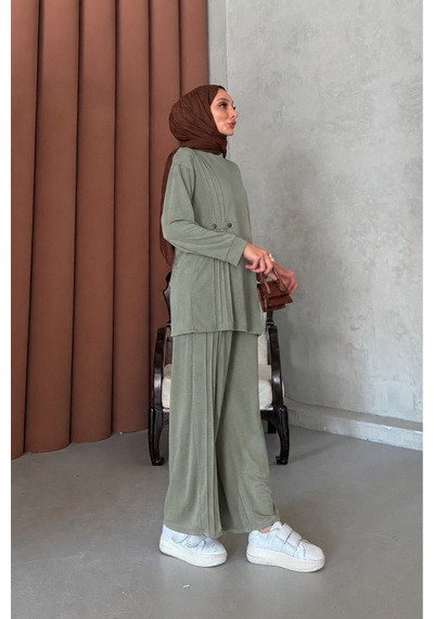 Riella Butik Ravel Tesettür Takım Haki