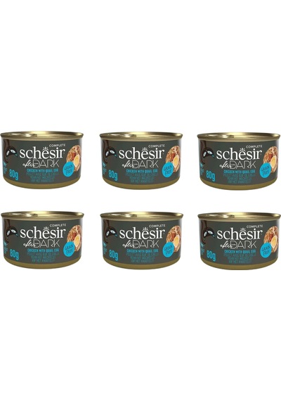 Schesir After Dark Parça Etli Tavuk Ve Bıldırcın Yumurtalı Kedi Konserve 80 Gr. X 6 Adet