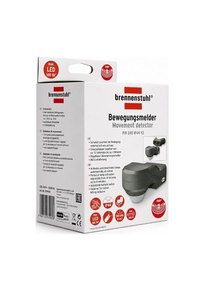 Brennenstuhl 1171910 Hareket Sensörü Ip44 Koruma, İç Ve Dış Mekan Kullanımı