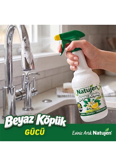 Natujen Genel Amaçlı Temizleyici Beyaz Köpük Gücü Limon Ferahlığı X9 Factor 2x1000 Ml. 2'li Set