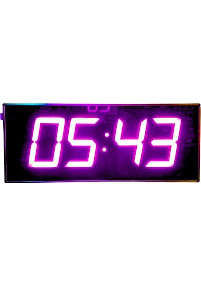 Dijital Led Duvar Ve Masa Saati Ve Derece - Pembe Kasa Ölçüsü: 16x40 Cm