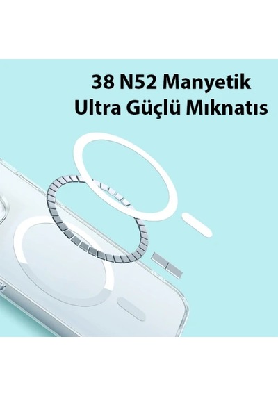 Baseus iPhone Uyumlu 15 Pro Max Crystal Serisi Manyetik Magsafe Silikon Kılıf + Tempered Ekran Koruyucu Set- 5775 Mh-hs9160-4225