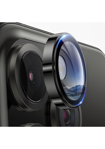 Acex İphone 14/14 Plus/16e/17e Kamera Lens Koruyucu Temperli Cam Kamera Koruma Darbeye Dayanıklı Yüksek Şeffaflık Kamera Lens Koruyucu Siyah