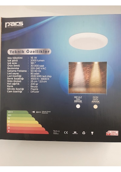 SIVAÜSTÜ PANEL LED 6500K PLASTİK  GÖVDE+KAPAK DİFÜZÖR Beyaz