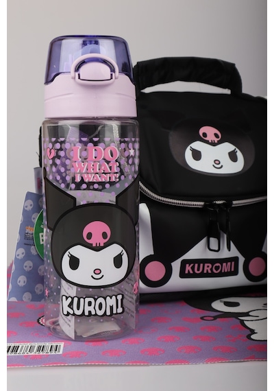 X Dekomus Lisanslı Kuromi Dark Delight Collection Beslenme Çantası,beslenme Kabı,matara Ve Beslenme Örtüsü Seti Altın