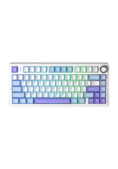 Aula F75 Mekanik Rgb Tkl Star Vector Switch Kablosuz Makrolu Hot Swap Klavye Mor