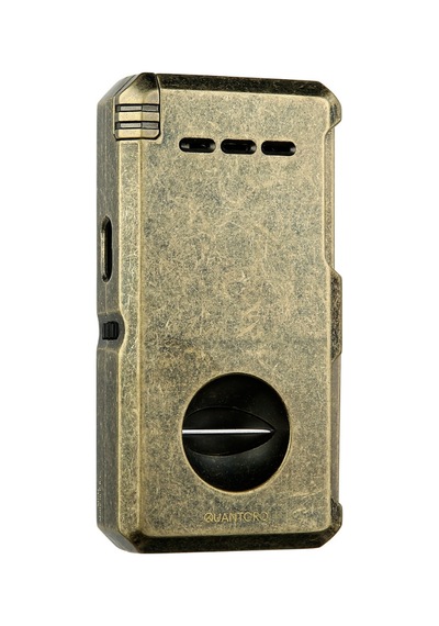 Quantoro Çift Torch Pürmüz V-cut/delicili/iğneli Fırçalı Gold Metal Puro Çakmağı - Trz1089