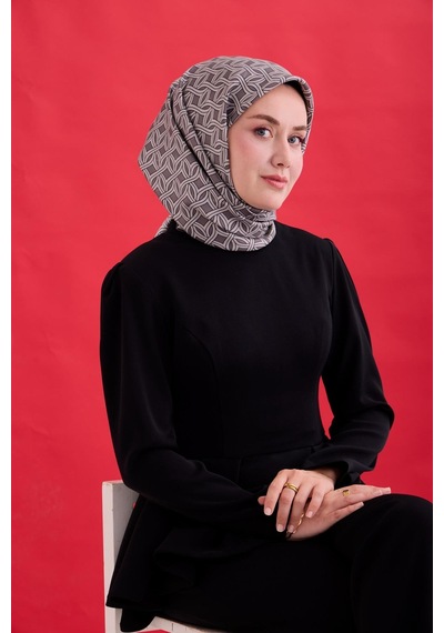 Silk Home Twill İpek Eşarp 11479-10 Koyu Gri, Gümüş