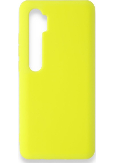 Xiaomi Mi Note 10 Lite İçi Kadife Kaplı Esnek Silikon Kapak Ryc/ Nano Lansman Sarı