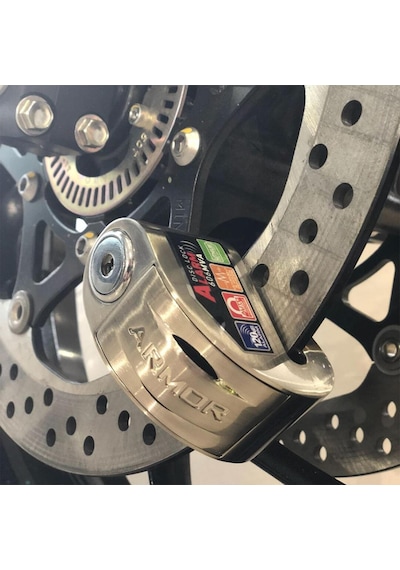 Armor Alarmlı Motorsiklet Disk Kilidi Çelik Gövde 606 Mva 6mm-inox