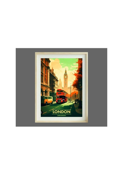 Poster Ahşap Çerçeveli Oturma Odası Salon Mutfak Dekoratif Tablo Çok Renkli - 812328181 Çok Renkli