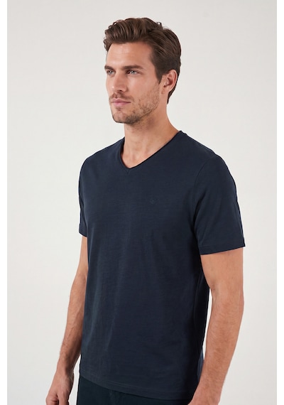 Buratti Pamuklu Regular Fit V Yaka T Shirt Erkek T Shirt 5902719 İndigo