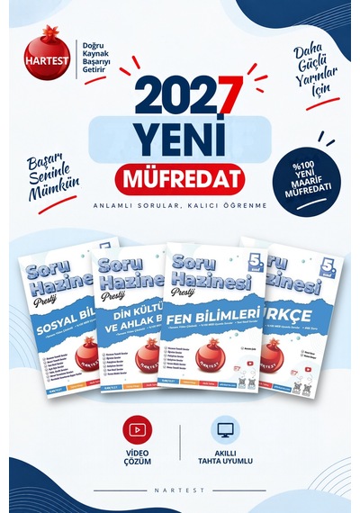 Nartest Yayınevi 2027 5. Sınıf Sosyal Bilgiler + Din Kültürü Ve Ahlak Bilgisi + Fen Bilimleri + Türkçe Yeni Müfredat Bağlam Temelli Soru Hazinesi Seti 4 Kitap Nartest Yayınevi 2027 5. Sınıf Sosyal Bilgiler + Din Kültürü Ve Ahlak Bilgisi + Fen Bilimleri + Türkçe Yeni Müfredat Bağlam Temelli Soru Hazinesi Seti 4 Kitap