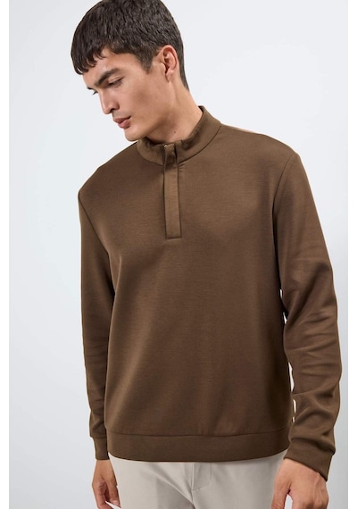 Defacto Regular Fit Dik Yaka Yarım Fermuarlı Sweatshirt F2821ax25aubn595 Kahve Defacto Regular Fit Dik Yaka Yarım Fermuarlı Sweatshirt F2821ax25aubn595 Kahve