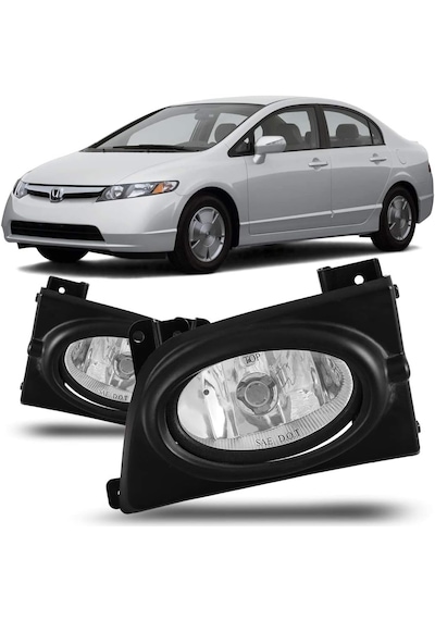 Honda Civic 2007 2008 Sedan Ön Sağ/sol Sis Farı Seti Sis Farı Lambası + Anahtar + Tesisat Kit Civic Sis Farı Seti