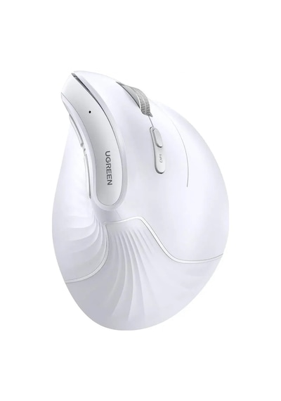Ugreen 4000 Dpı 6 Tuşlu Ergonomik Kablosuz Dikey Mouse, Beyaz, 45759 -