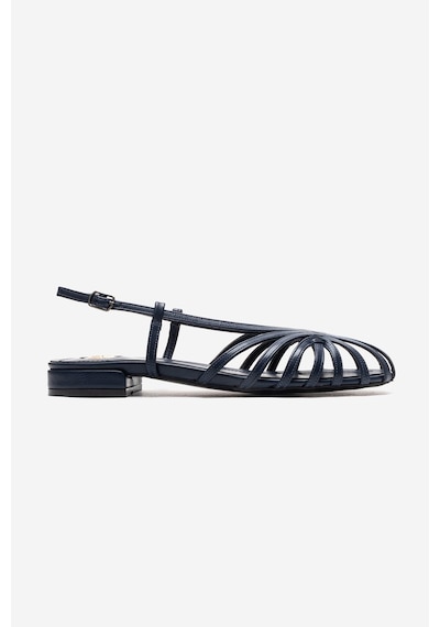 Luvishoes Lıss Lacivert Cilt Kadın Sandalet Lacivert