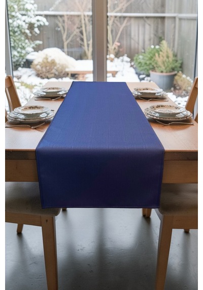 Marin Masa Örtüsü Runner 145x40 Su Geçirmez Outdoor Keten Tekne Bahçe Salon Mutfak Lacivert